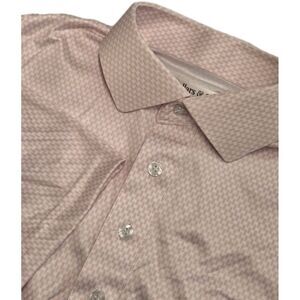 NWOT Collars & Co Men’s S Dress Collar Polo Shirt Pink Vantage Pattern